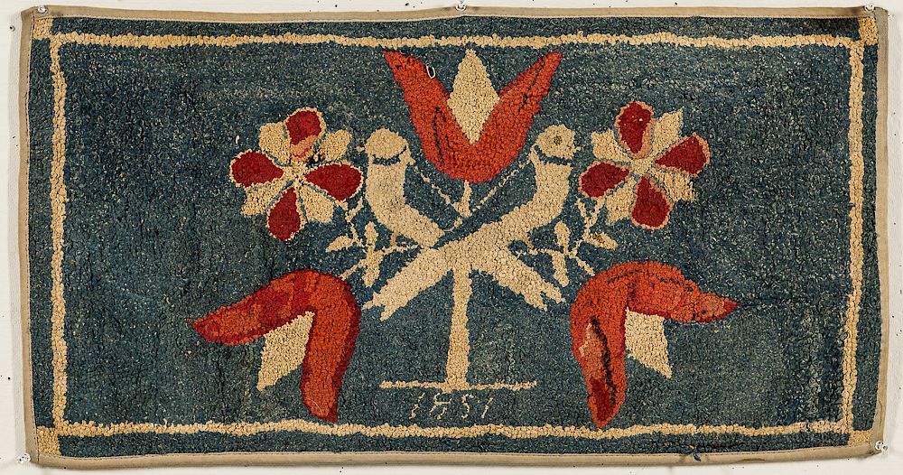 Appraisal: Floral Hooked Rug Floral Hooked Rug Pennsylvania c red and