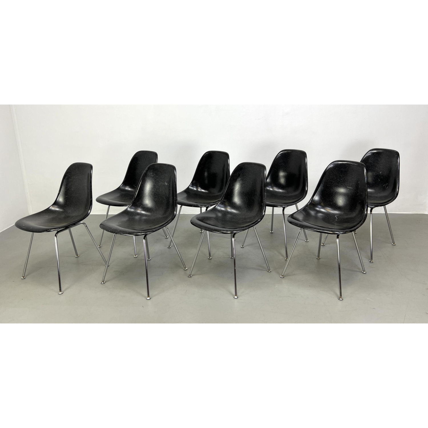 Appraisal: Set of Modernica Fiberglass Chairs Herman Miller Shell Style Dimensions