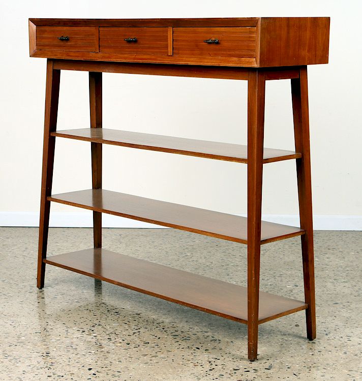 Appraisal: UNUSUAL MID CENTURY MODERN TALL CONSOLE TABLE An unusual mid