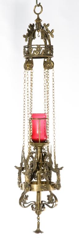 Appraisal: th CENTURY GOTHIC REVIVAL GILT-BRONZE ALTAR LAMP IN THE MANNER