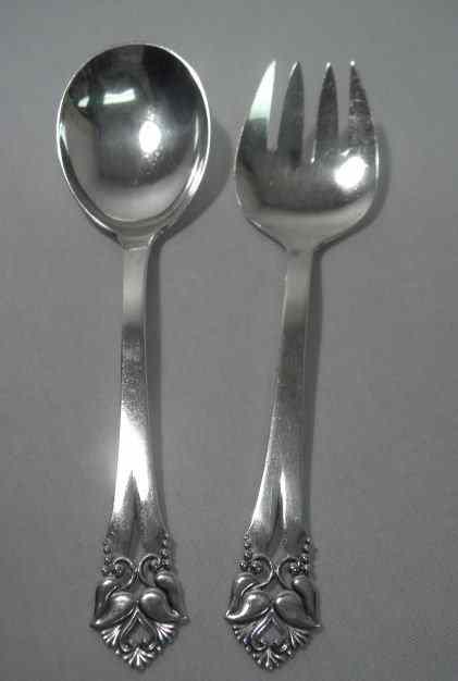 Appraisal: O Mogensen Danish sterling silver two piece serving set or