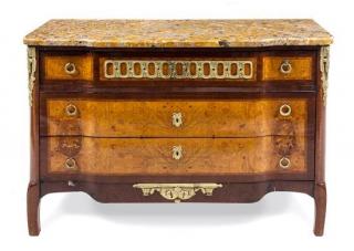 Appraisal: A Louis XVI Style Marquetry Decorated Commode Height x width