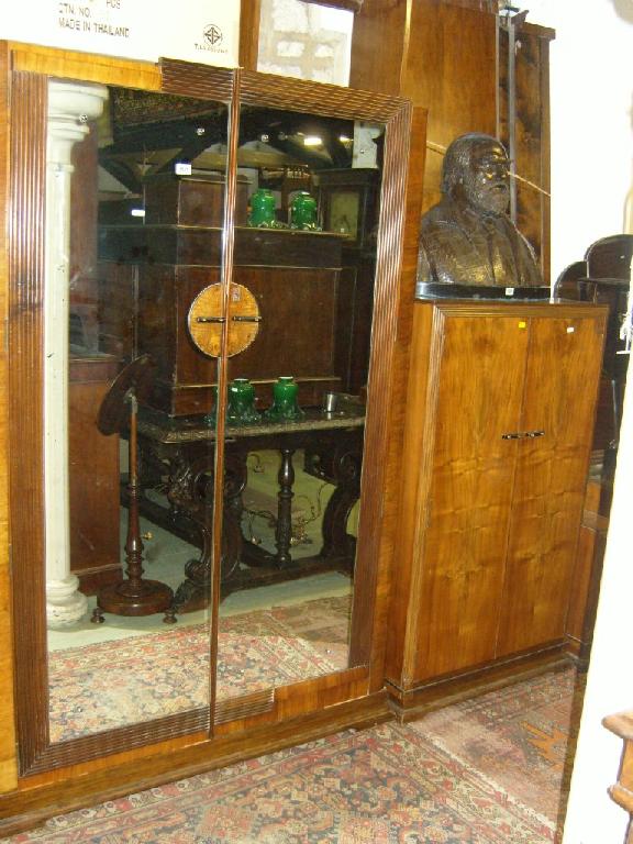 Appraisal: An Art Deco walnut and figured walnut veneered -piece bedroom