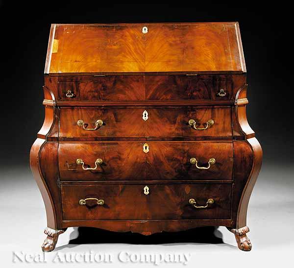 Appraisal: An Antique Dutch Mahogany and Inlaid Slant-Front Desk th c