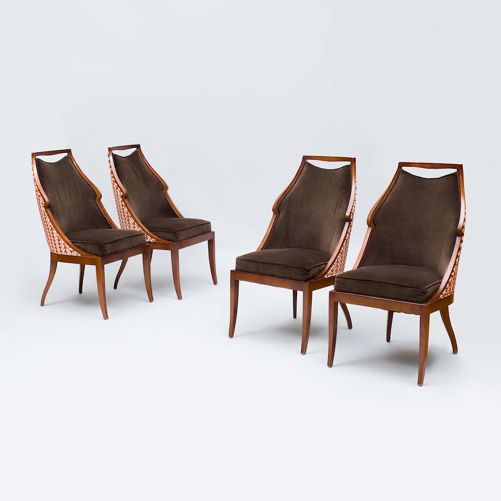 Appraisal: Set of Four Jacques Garcia Stained Wood 'Malmaison' Side Chairs