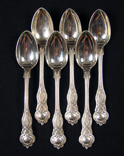 Appraisal: PIECES RUSSIAN SILVER FRUIT SPOONS Alexander Mitin St Petersburg assayer