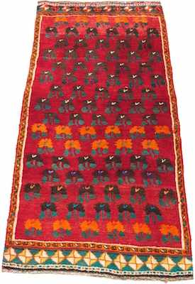 Appraisal: A Shiraz Style Area Carpet Thick wool on cotton weft