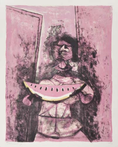 Appraisal: RUFINO TAMAYO Mujer con Sand a Color lithograph x mm