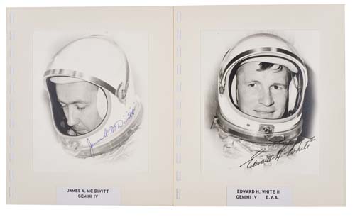 Appraisal: ASTRONAUTS Group of Photographs Signed each a headshot image of