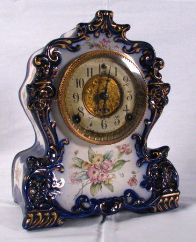 Appraisal: Antique Gilbert China mantle clock key wind clock marked USA