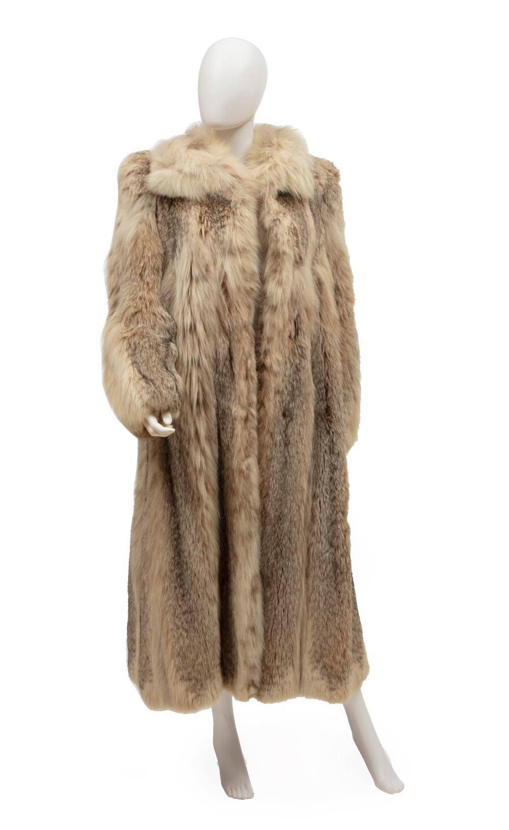 Appraisal: Two Chris Owens' Long Fur Coats one lynx with woven