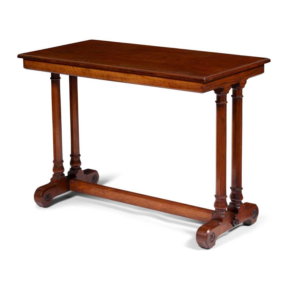 Appraisal: HOLLAND SONS LONDON GOTHIC REVIVAL SIDE TABLE CIRCA walnut stamped