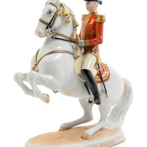 Appraisal: A Vienna Porcelain Figure of a Lipizzaner Horse and Rider