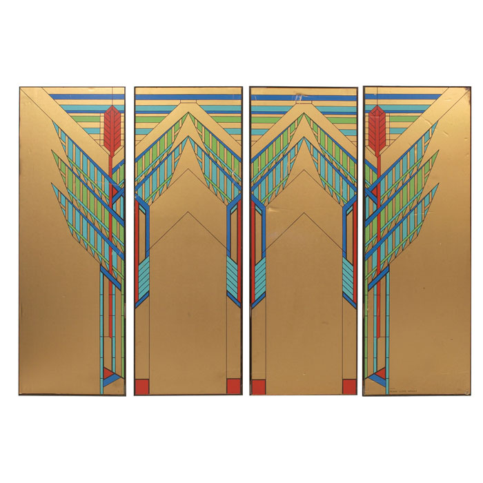 Appraisal: Frank Lloyd Wright wall panels four from the Biltmore Hotel