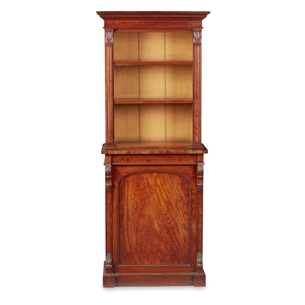 Appraisal: GEORGE IV MAHOGANY BOOKCASE CABINET EARLY TH CENTURY the projecting