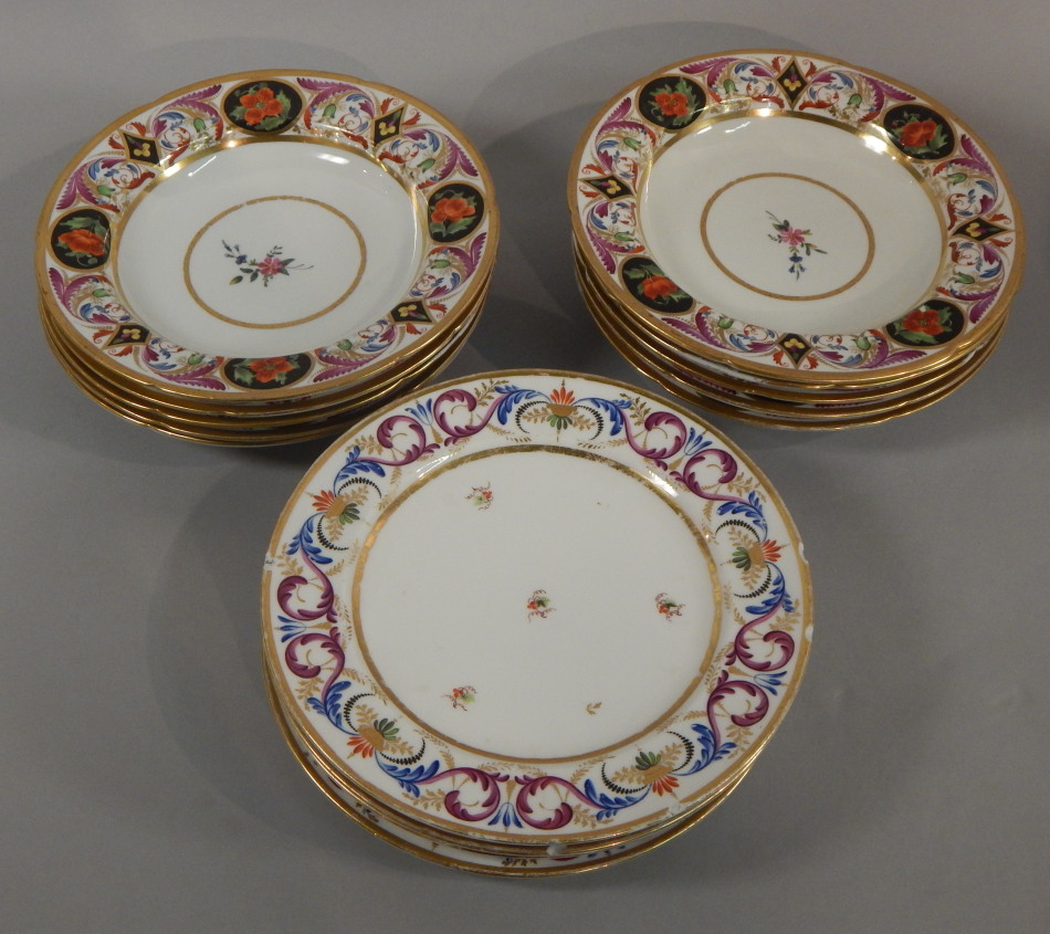 Appraisal: A set of ten thC Paris porcelain soup plates each