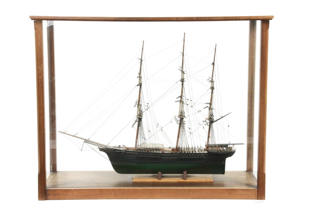 Appraisal: CASED SHIP MODEL - Three Mast Clipper Ship 'David Crockett'