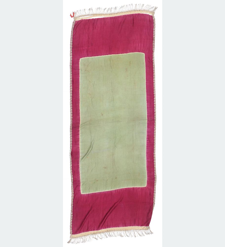 Appraisal: Antique Silk Ceremonial Shoulder Cloth Lawan An antique silk woman's