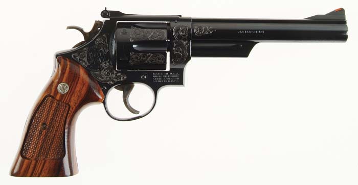 Appraisal: CASED FACTORY ENGRAVED SMITH WESSON MODEL - REVOLVER Cal Mag