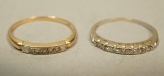 Appraisal: pc K Gold Diamond Band Style Rings Both set with