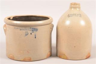 Appraisal: Two Pieces of Northeastern Stoneware Bangor Stoneware Co - gallon