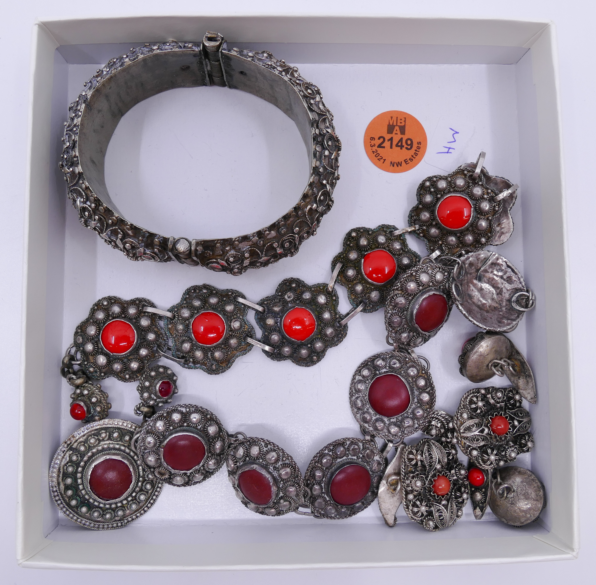 Appraisal: Box Middle Eastern Silver Jewelry