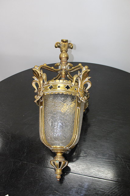 Appraisal: A LATE TH CENTURY FRENCH BRASS LIGHT FITTING with an