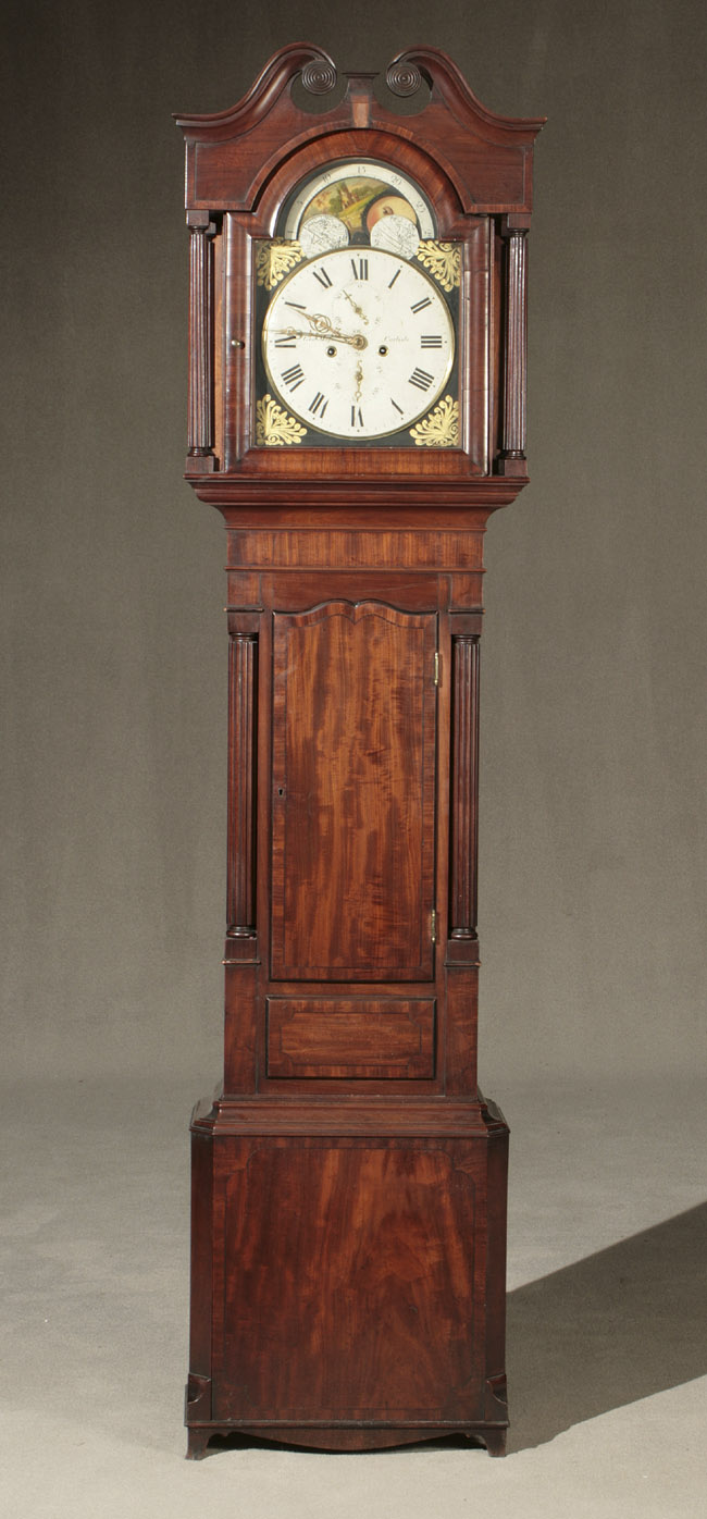 Appraisal: George IV Ebonized Wood Inlaid Mahogany Tall Case Clock Circa