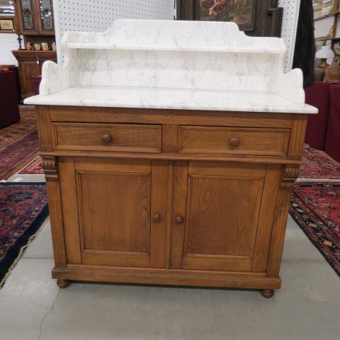 Appraisal: French Marble Top Server or Bar with fine white marble