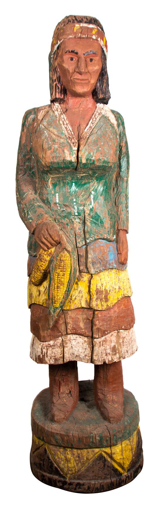 Appraisal: Sale Lot A Carved and Polychrome Decorated Squaw Advertising Figure