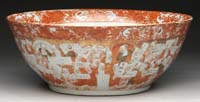 Appraisal: FINE CHINESE EXPORT PUNCHBOWL With orange sepia decoration in the