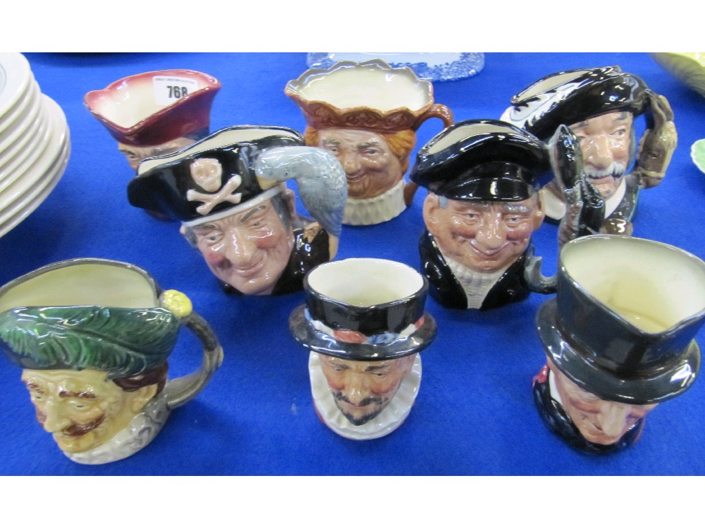 Appraisal: Eight Royal Doulton character jugs to include The Cardinal Old