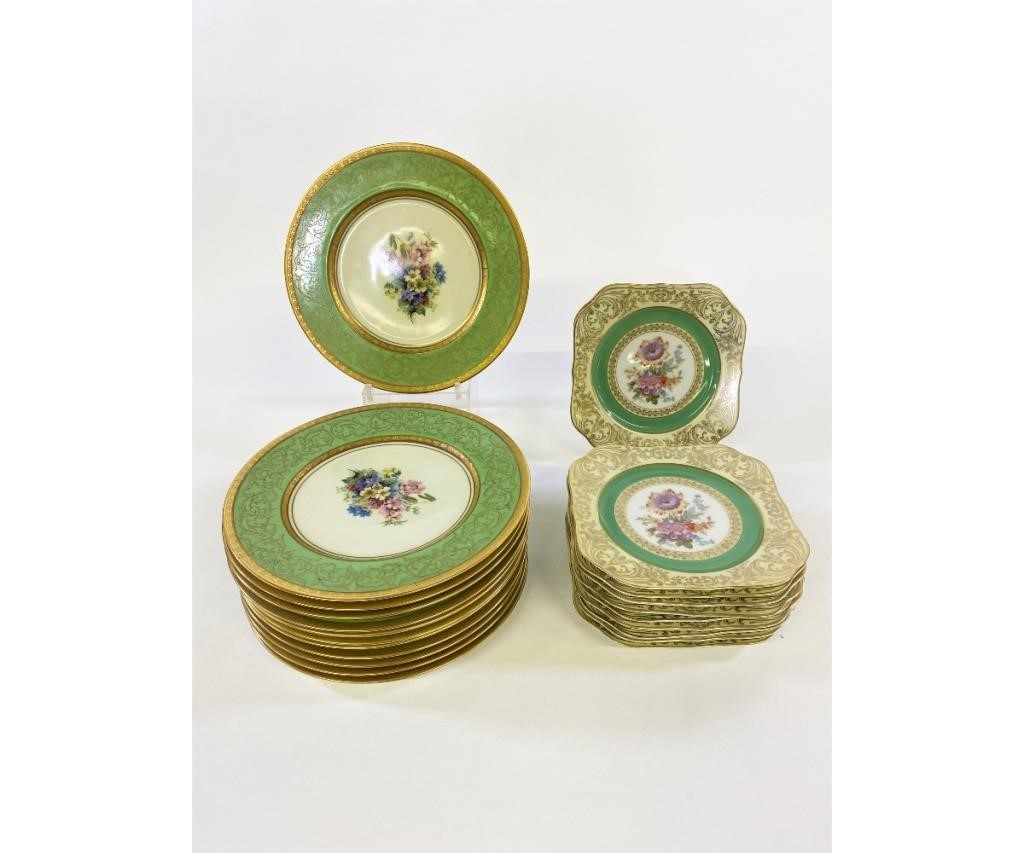 Appraisal: Twelve Royal Bavarian Hutschenreather dinner plates dia together with eleven