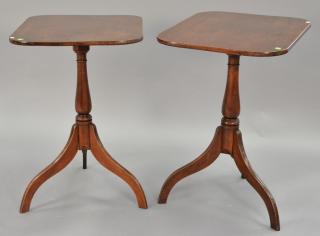 Appraisal: Pair of mahogany candlestand with spider legs along with a