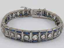 Appraisal: A white metal tests platinum sapphire and old brilliant cut