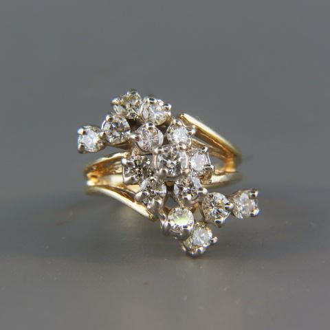 Appraisal: Diamond Ring round diamonds totaling carats k yellow gold with