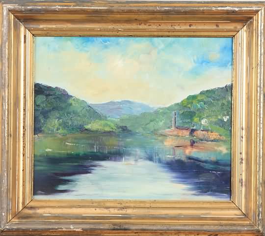 Appraisal: Delaware River at Lambertville Crossing Union Paper Mill-Looking Toward Washington