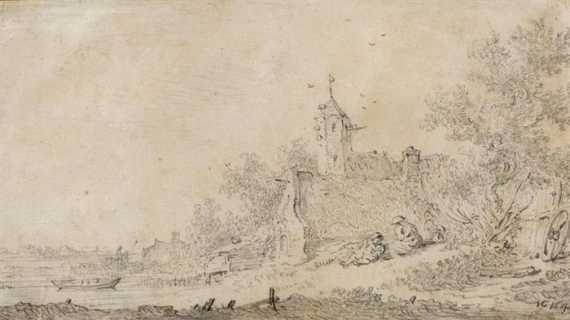 Appraisal: VAN GOYEN JAN JOSEFSZ Leiden - Hague Two peasants sitting