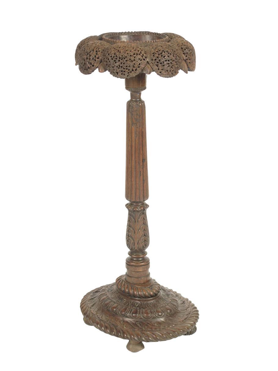 Appraisal: An Anglo-Indian carved wood jardini re stand