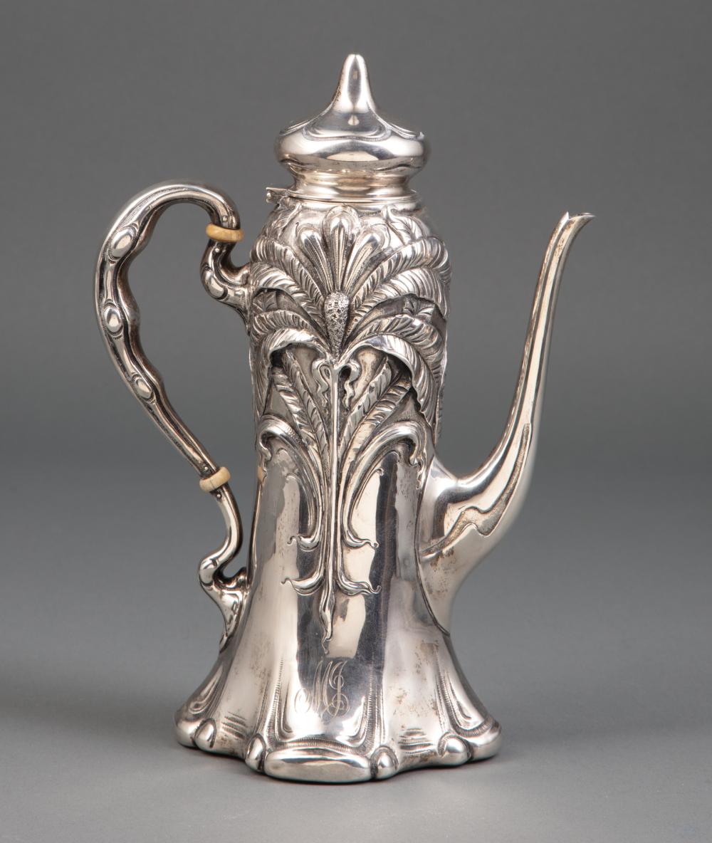 Appraisal: American Art Nouveau Sterling Silver After-Dinner Coffee Pot George W