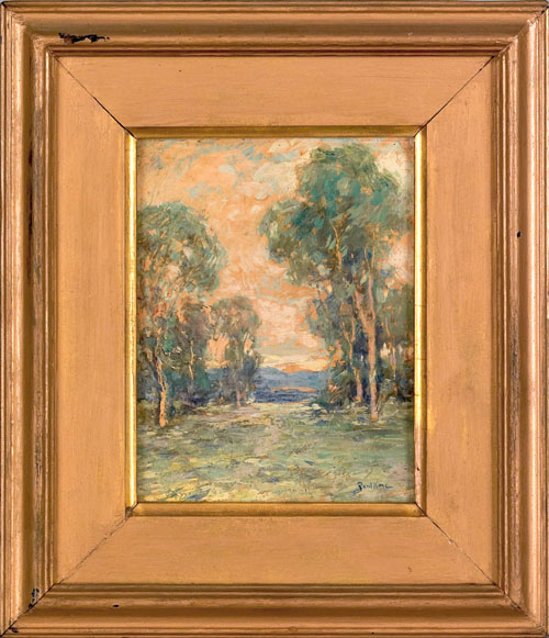 Appraisal: Paul King American - oil on board cabinet landscape titled