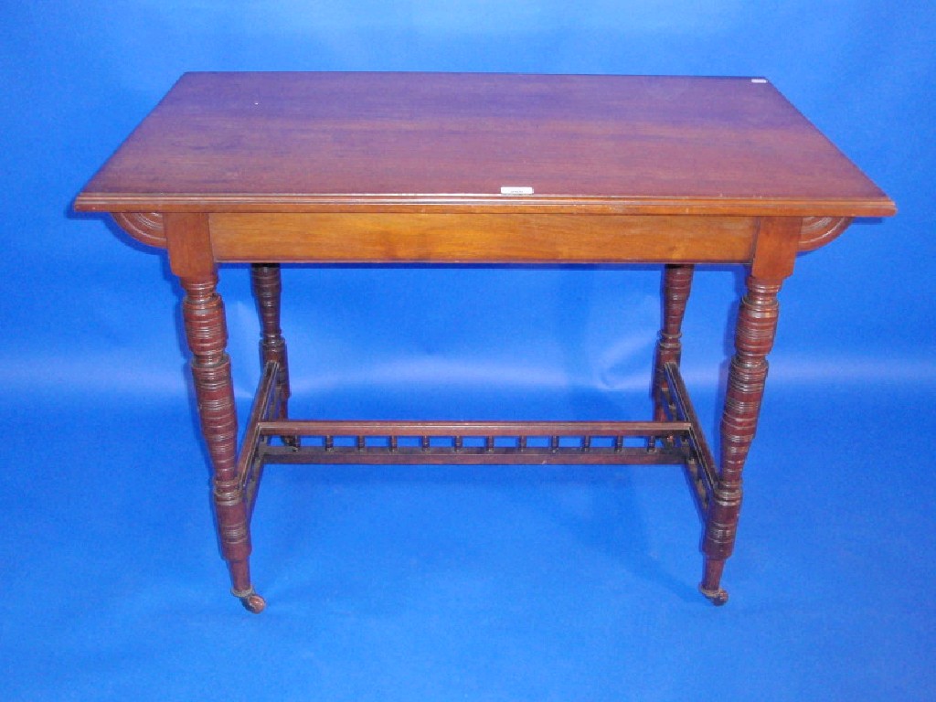 Appraisal: A late Victorian walnut centre table with moulded rectangular top