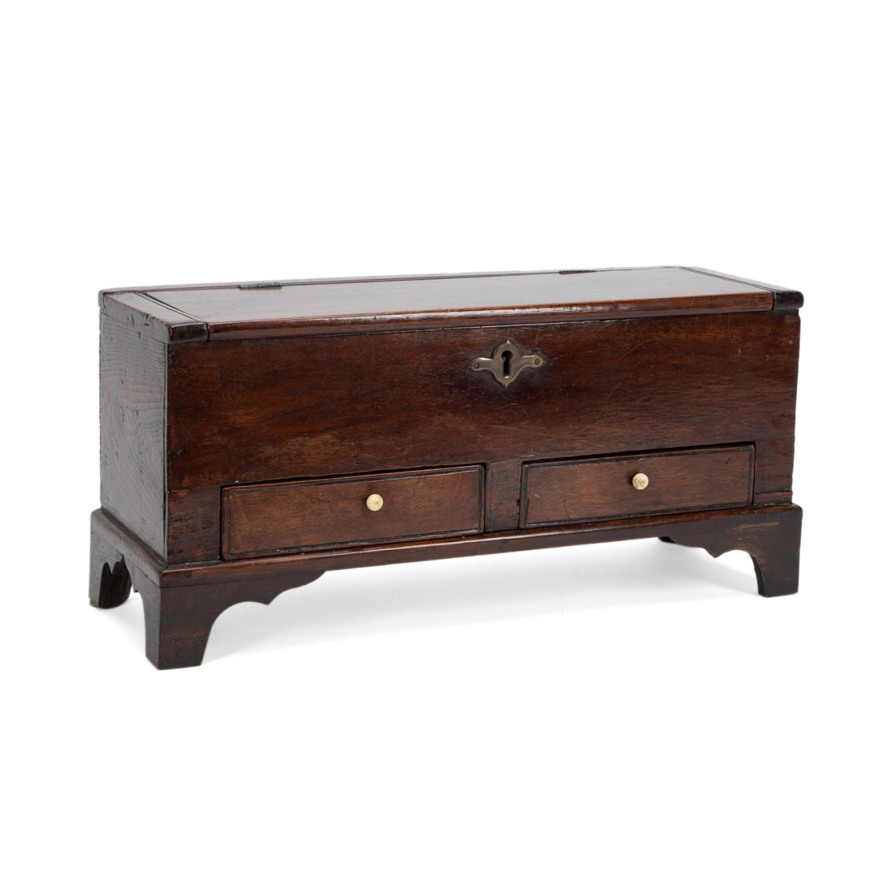 Appraisal: MINIATURE GEORGIAN STYLE WALNUT BLANKET CHEST Miniature or salesman's sample