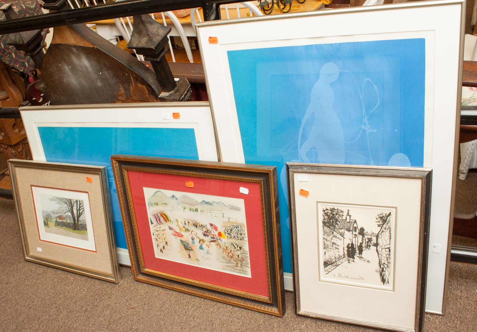 Appraisal: Five framed artworks