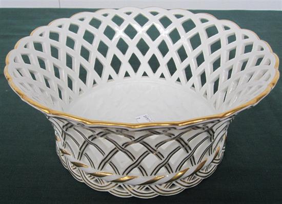 Appraisal: PORCELAIN DE PARIS COMPOTE Openwork basket form in white with