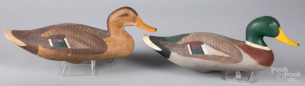 Appraisal: Pair of carved and painted mallard duck decoys Pair of