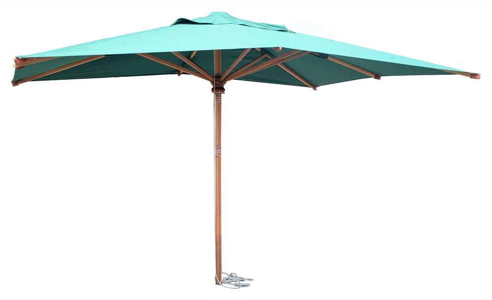 Appraisal: Barlow Tyrie Outdoor Teak Umbrella as is top ' x