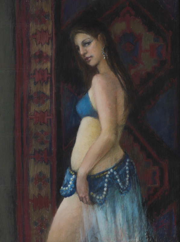 Appraisal: BOUTON Marcia Burnett American - Harem Dancer Pastel sight size