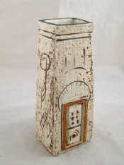 Appraisal: Troika A coffin vase in matt oatmeal glaze small original