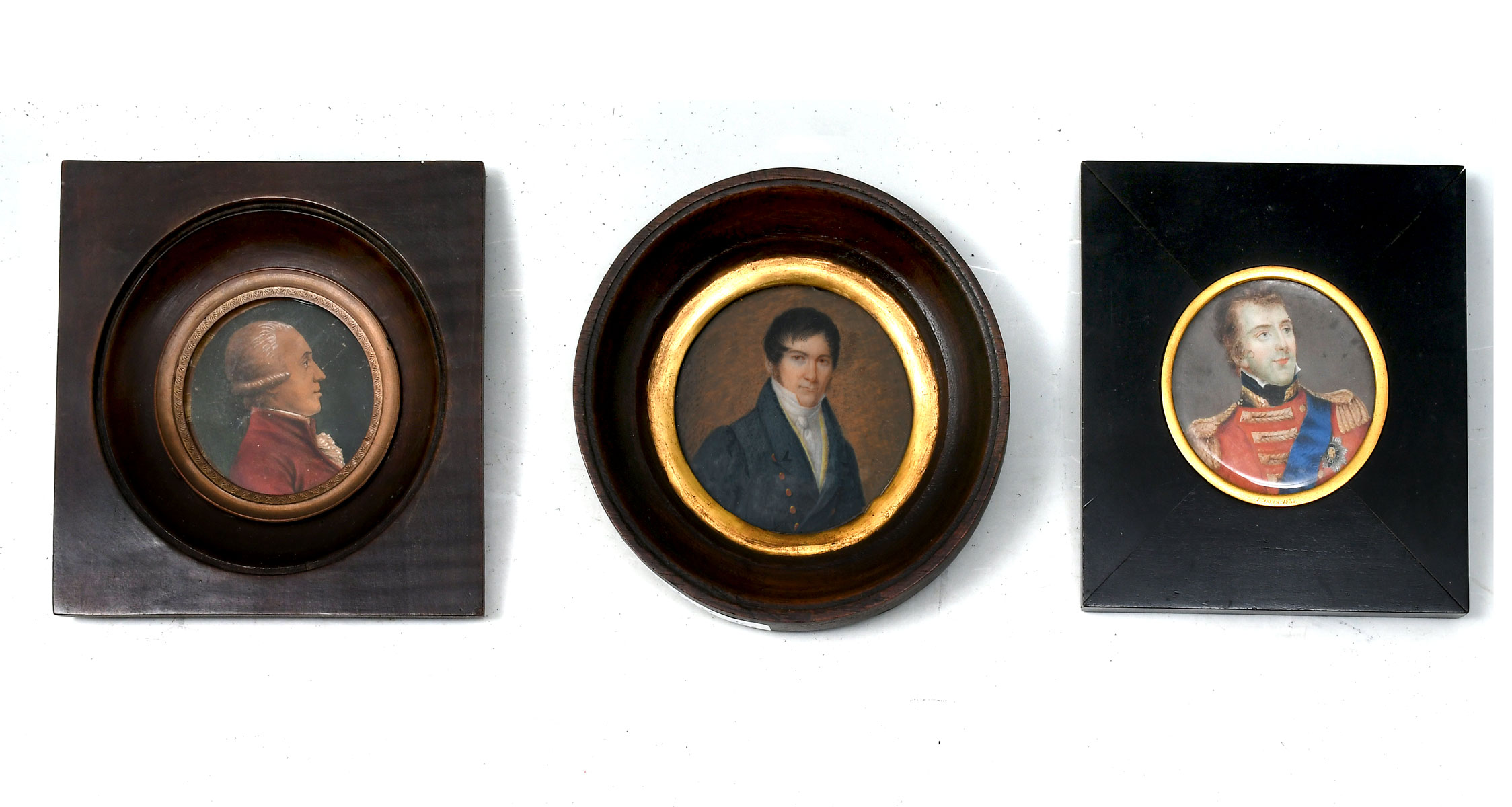 Appraisal: TH C MINIATURE PAINTINGS Portrait of a Gentleman '' d